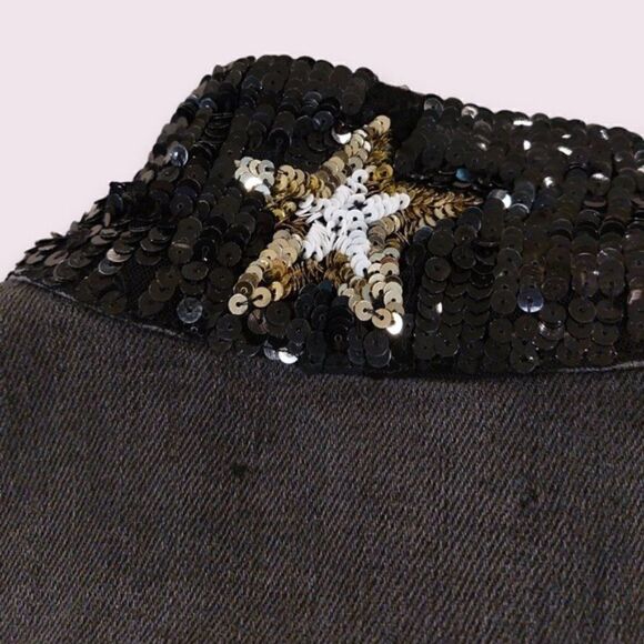 L’agence Zuma cropped denim jacket sequin details - Picture 4 of 10